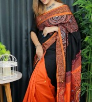 DS-401-Dupian Silk Saree Block Printed